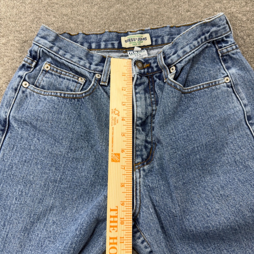 Guess Jeans Straight Leg Pants Womens 29x32 Blue Vintage High Rise Made In USA - Picture 4 of 13